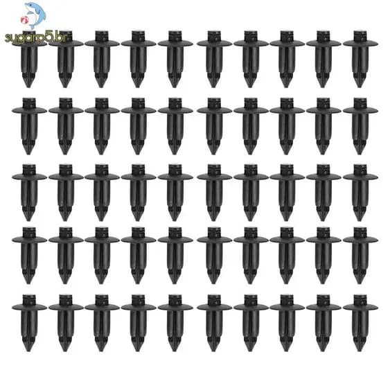 50x Rebite Plástico Clipes De Fixação De Painel De Confecção De Bicicleta 6mm Para Honda Yamaha Black