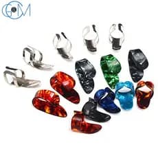 15pçs Palhetas De Guitarra Humb De Dedo Metal + Plástico