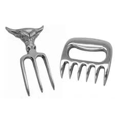 kit Garra De Urso Garfo Tridente Alumínio Maciço para Churrasco