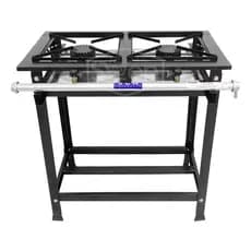 Fogão Cozinha Industrial Alta Pressão 2 Bocas 30x30 Luxo