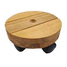 Suporte de vaso de planta e botijão com rodinhas redondo 20cm