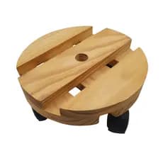 Suporte de vaso de planta e botijão com rodinhas redondo 30cm