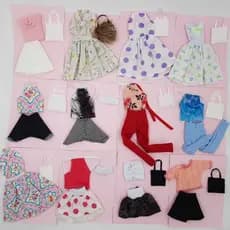 kit 5 vestidos macacão para boneca barb - roupas da barb sortidas
