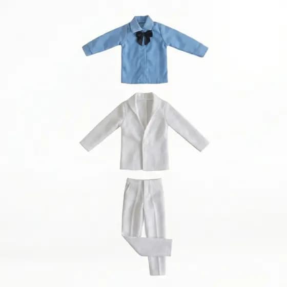 Conjunto De Roupa Para Boneco Articulado 30cm Roupa Social Terno Completo - smoking branco
