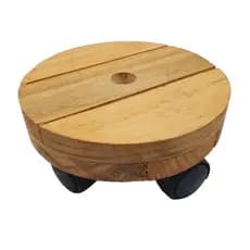 suporte para vaso de planta redondo com rodinhas 20cm