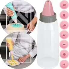 Bisnaga Decoradora De Bolos 8 Bicos 350ml Decorador Profissional Cupcakes Doces Decorar e Confeitar