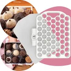 Placa Porcionadora Dosadora Para Doces 55 Furos Molda Fácil Brigadeiro Gourmet Beijinho + de 50 Docinhos 10g 13g 15g 18g