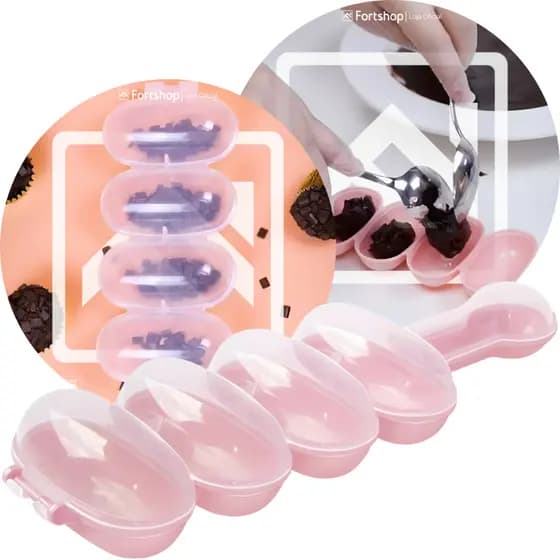 Boleador Chocalho 4 Cavidades Enrolador de Brigadeiro Forma Boleadora Molde para Enrolar Confeitar Docinhos 4 Doces