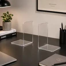 Suporte Para Livros Acrílico Bibliocanto Aparador Organizador Estante Escritório 3 Tamanhos 3 Cores