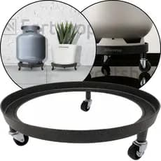 Suporte Para Botijão De Gás Com Rodinhas Reforçado Em Alumínio Fortshop Bujão P13 13kg Vaso Plantas Flores Galão de Água
