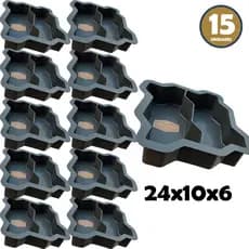 Kit 15 Formas Dupla Geminada 16 faces 24x10x6 para Blocos de Concreto / Cimento / Rua / Jardim / Lajota / Calçada / Chão Super Resistente