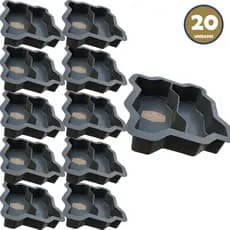 Kit 20 Formas Paver Dupla Geminada para Molde Bloquete de Cimento 24x10x8 16 faces, Ruas, Jardim, Piso, Tijolinho, Tijolo