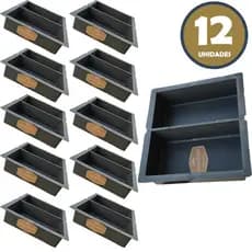 Kit 12 Formas Dupla H6 20x10x06 Modelo Lajota Bloquete Tipo Holandês - Fabricação Pisos, Calçadas, Decoração jardinagem - Plástico PVC Super Resistente Polipropileno