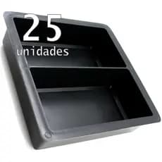 Kit 25 Formas Tijolinho H6 20x10x06 Molde Holandês Duplo Geminado Resistente Reutilizável 6cm altura para Tijolo Bloquetes de Cimento, Rua, Piso, Chão, Calçada, Bloco, Jardim, Concreto, Lajota