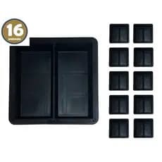 Kit 16 Forma Dupla H6 Bloquete Retangular Estilo Holandês Lajota 20x10x06 - Fabricação Decoração de Jardim, Pisos, Calçadas - Plástico PVC Super Resistente