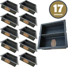 Kit 17 Moldes Plástico PVC H6 20x10x06 Lajota Super Resistente - Fabricação Bloquete Holandês Cimento e concreto, decoração Jardim, Calçada, Pisos