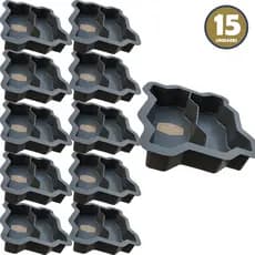 Kit 15 Formas Duplas Molde Intertravado 24x10x08 para Fabricação de Bloquetes Pisos Calçada Jardim de Cimento/Concreto Faça Você Mesmo