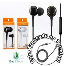 Fone de Ouvido A’Gold FN-A15 Intra-Auricular Estéreo com Microfone | Super Bass | P2 3.5mm | com Fio