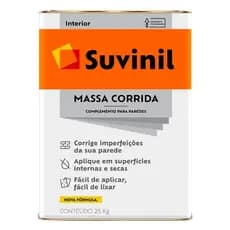 Massa Corrida PVA Suvinil 25kg - Secagem Rápida e Acabamento Perfeito