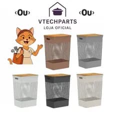 Cesto De Roupas OU Grid Com Tampa De Bambu 49 Litros 5 cores disponíveis