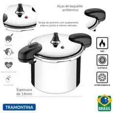 Panela de Pressão Tramontina 10 Litros Valência em Alumínio Polido 24 cm