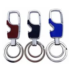 Chaveiro Duplo Mosquetao com Abridor de Garrafa Gancho Moto Carro Casa Caminhão caça pesca multi tatico tarefas