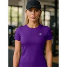 Babylook Roxa de Treino Academia DryFit Esportivo Anti odor corrida volei padel tenis beach tennis fitness