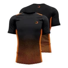 Camiseta de treino dry fit esportiva corrida tenis padel anti odor proteção uv preta