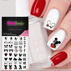 Adesivos De Unhas 40 Peliculas Minnie Mickey