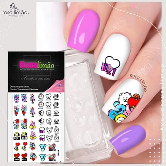 Peliculas De Unhas Bts 40 Adesivos De Unhas