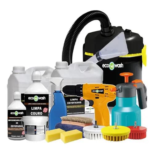 Kit Lavagem A Seco De Estofados + Aspirador + Parafusadeira