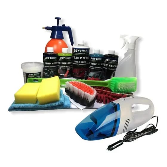 Kit Lavagem A Seco De Carro Dry Limp Com Aspirador Portatil