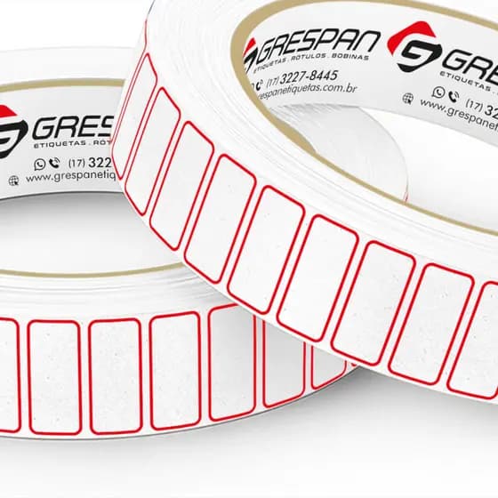 Etiqueta Multiuso 24x12mm Branca/Tarja Vermelha Grespan Rolo com 1500 Etiquetas Adesivas para Preço AR-4B AR4B