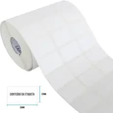 Etiqueta Térmica 3 Colunas 33x22 mm Couche 20g Adesiva com Cola Borracha Grespan Rolo com 30 metros