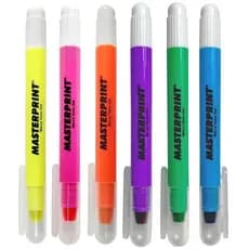 Kit 6 Cores Caneta Marca Texto Neon em Gel Retrátil Amarelo Rosa Laranja Roxo Verde Azul Masterprint