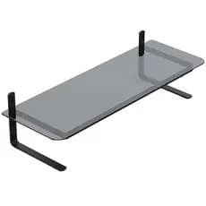 Suporte para Monitor com Vidro Temperado Fumê NR17 24,5x70x18cm Antiderrapante Line Preto Reliza