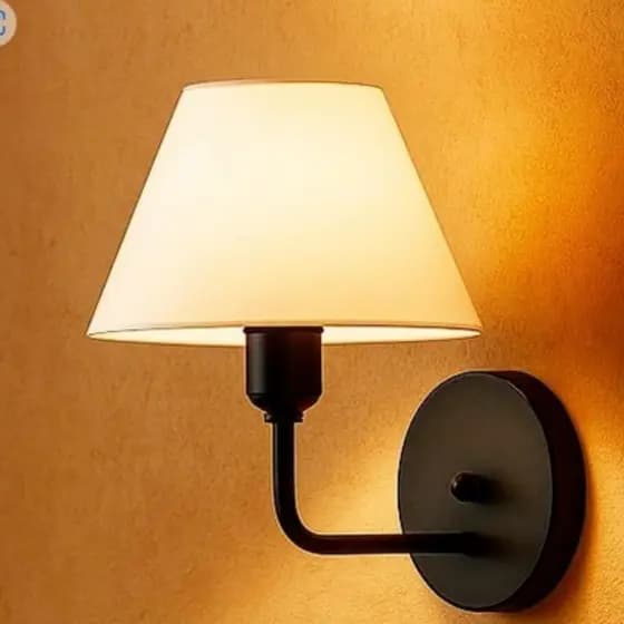 Arandela de Parede Retrô Vintage Charm com Cúpula Injetada Preto Bivolt I Quarto, Sala e Corredor