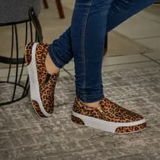 Slip On Casual Feminino Leve Tênis Em Camurça Com Zíper 503 GuGi