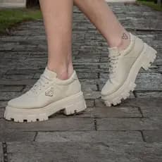 Oxford Blogueira Tratorado Feminino GuGi 404-GG Sapato Plataforma De Amarrar