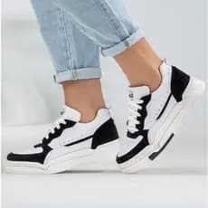 Tênis Sneaker Feminino Jade Casual GuGi Branco Com Detalhes de Camurça Solado Confort 623-GG