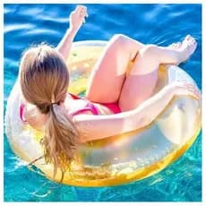 Boia Circular Inflável Adulto 90cm com Glíter Dourada Prata Piscina Infantil Juvenil e Adulto