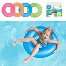 Boia Inflável Infantil e Adulto 60cm Brinquedo Piscina Circular Decoração Verde Azul Rosa Vermelho