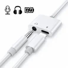 Adaptador de Fone de Ouvido iPhone 11, Xs, Xr, iPhone 12, 13 Recarrega Microfone Pronta Entrega