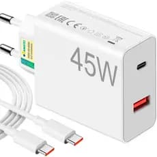 Carregador 45W Turbo Tipo C Original Lehmox Duas Entradas USB Bivolt Compatível Samsung Xiaomi Moto