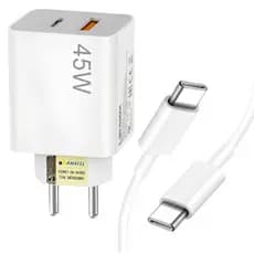 Carregador Tipo C 45W Turbo Lehmox Duas Entradas USB-C e USB Tipo A Bivolt