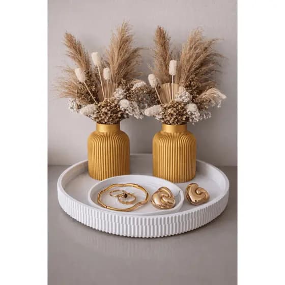 Kit Vaso + Porta Joia e Bandeja Porta treco decorativo - Para organização