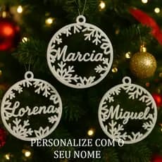 Enfeite Para Árvore de Natal Personalizado com Nome - Bola de Natal