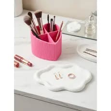 Kit Organizador de Pincel de Maquiagem e Bandeja Organizadora
