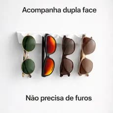 Suporte Óculos de Sol de Parede | Organizador para 4 Óculos | Instalação Sem Furos com DuplaFace