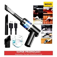Aspirador de Pó Portátil USB – Recarregável, Potente e Compacto, Para Carro e Casa